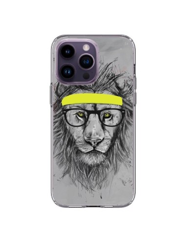 Coque iPhone 14 Pro Max Hipster Lion - Balazs Solti