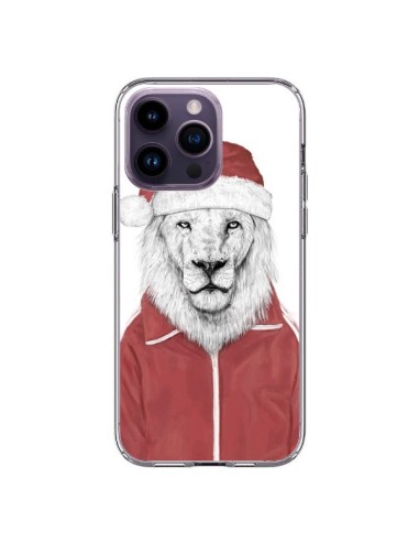 Coque iPhone 14 Pro Max Santa Lion Père Noel - Balazs Solti