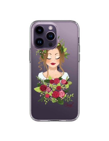 Coque iPhone 14 Pro Max Femme Closed Eyes Fleurs Transparente - Chapo