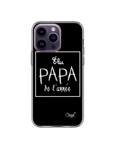 Coque iPhone 14 Pro Max Elu Papa de l'Année Noir - Chapo