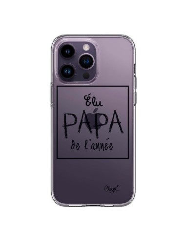 Coque iPhone 14 Pro Max Elu Papa de l'Année Transparente - Chapo