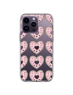 Cover iPhone 14 Pro Max Ciambella Cuore Rosa Trasparente...