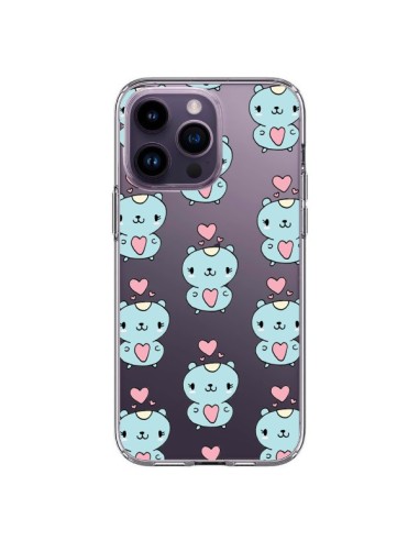 Coque iPhone 14 Pro Max Hamster Love Amour Transparente - Claudia Ramos