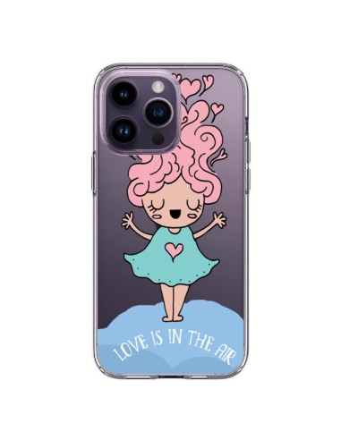 Cover iPhone 14 Pro Max Amore Is In The Air Ragazzina Trasparente - Claudia Ramos