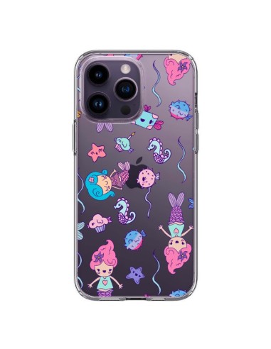 Coque iPhone 14 Pro Max Mermaid Petite Sirene Ocean Transparente - Claudia Ramos