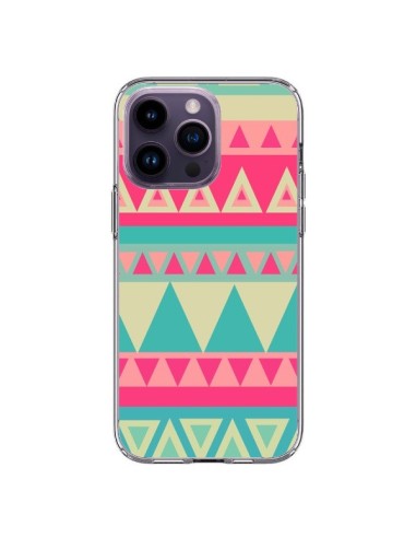 Cover iPhone 14 Pro Max Azteco Rosa Verde - Eleaxart