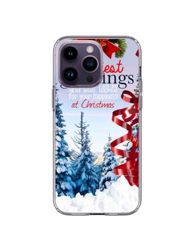Coque iPhone 14 Pro Max Voeux Joyeux Noël - Eleaxart