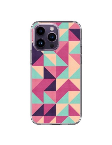 iPhone 14 Pro Max Case Aztec Triangle Pink Green - Eleaxart
