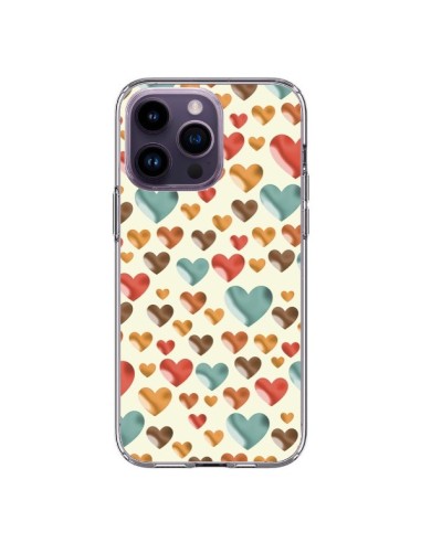 iPhone 14 Pro Max Case Hearts Colorful - Eleaxart