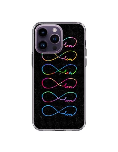 Coque iPhone 14 Pro Max Love Forever Infini Noir - Eleaxart