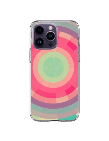 Cover iPhone 14 Pro Max Spirale di Colori Rosa Verde - Eleaxart