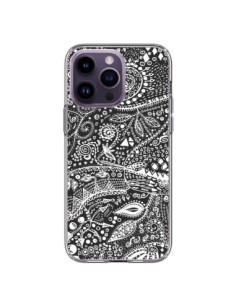 Coque iPhone 14 Pro Max Azteque Noir et Blanc - Eleaxart