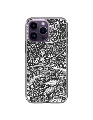 Coque iPhone 14 Pro Max Azteque Noir et Blanc - Eleaxart