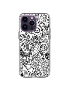 Coque iPhone 14 Pro Max Azteque Blanc et Noir - Eleaxart