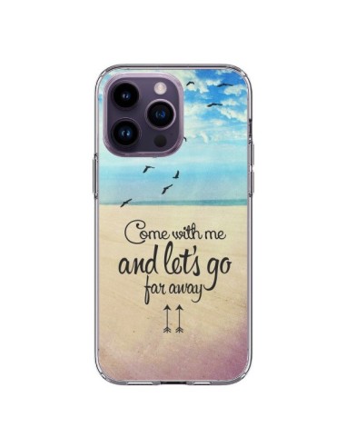 Coque iPhone 14 Pro Max Let's Go Far Away Beach Plage - Eleaxart