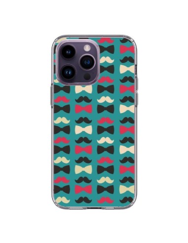 iPhone 14 Pro Max Case Hipster Moustache Bow Tie - Eleaxart