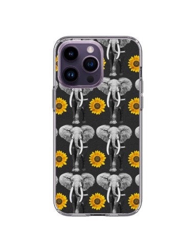 Coque iPhone 14 Pro Max Elephant Tournesol - Eleaxart