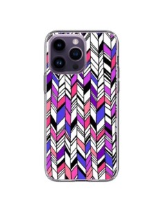 Coque iPhone 14 Pro Max Graphic Azteque Rose Violet -...