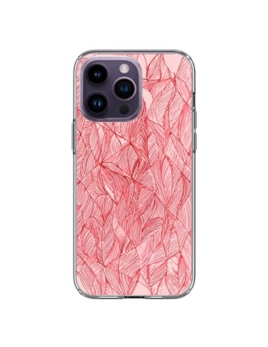 Coque iPhone 14 Pro Max Courbes Meandre Rouge Cerise -  Léa Clément