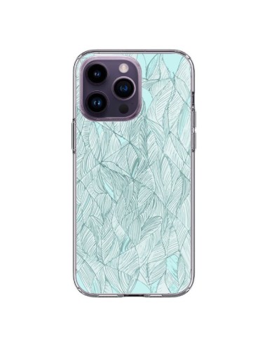 Coque iPhone 14 Pro Max Courbes Meandre Bleu Vert Nuageux -  Léa Clément