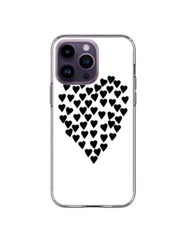 Coque iPhone 14 Pro Max Coeur en coeurs noirs - Project M