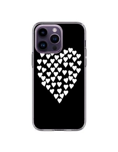 Coque iPhone 14 Pro Max Coeur en coeurs blancs - Project M
