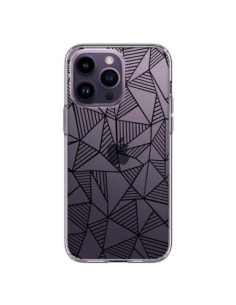 Coque iPhone 14 Pro Max Lignes Grilles Triangles Grid...