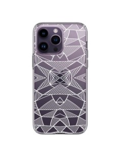 Coque iPhone 14 Pro Max Lignes Miroir Grilles Triangles...
