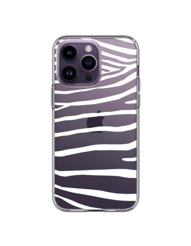 Coque iPhone 14 Pro Max Zebre Zebra Blanc Transparente - Project M