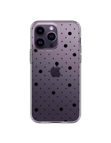 Coque iPhone 14 Pro Max Point Noir Pin Point Transparente - Project M