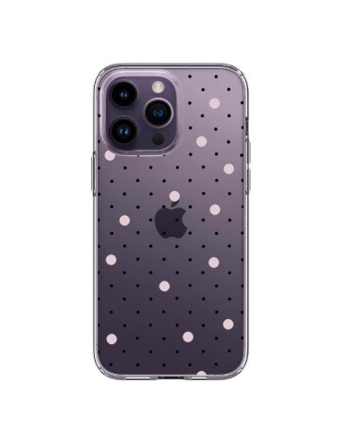Coque iPhone 14 Pro Max Point Rose Pin Point Transparente - Project M