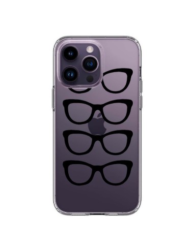Coque iPhone 14 Pro Max Sunglasses Lunettes Soleil Noir Transparente - Project M