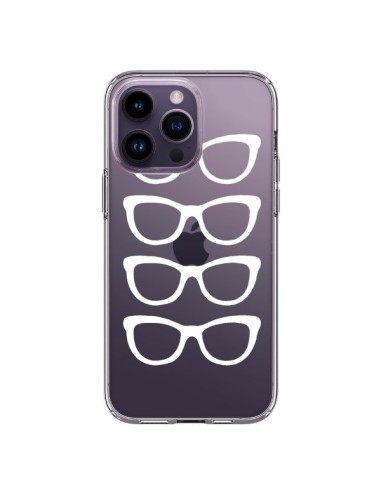 Coque iPhone 14 Pro Max Sunglasses Lunettes Soleil Blanc Transparente - Project M