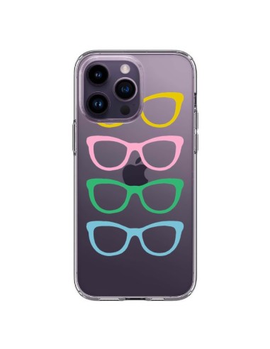 Cover iPhone 14 Pro Max Occhiali da Sole Colorati Trasparente - Project M