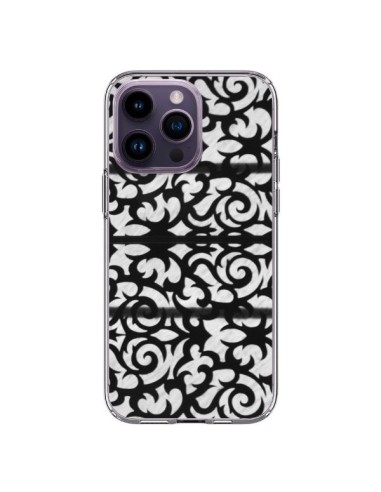 Coque iPhone 14 Pro Max Abstrait Noir et Blanc - Irene Sneddon