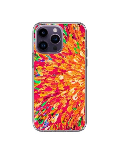 Coque iPhone 14 Pro Max Fleurs Oranges Neon Splash - Ebi Emporium