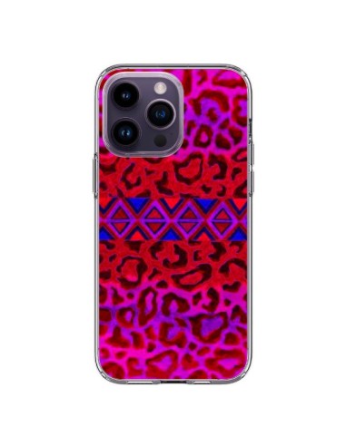 Coque iPhone 14 Pro Max Tribal Leopard Rouge - Ebi Emporium