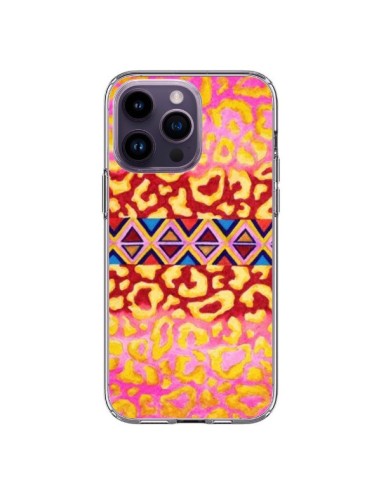 Coque iPhone 14 Pro Max Tribal Leopard Rose - Ebi Emporium