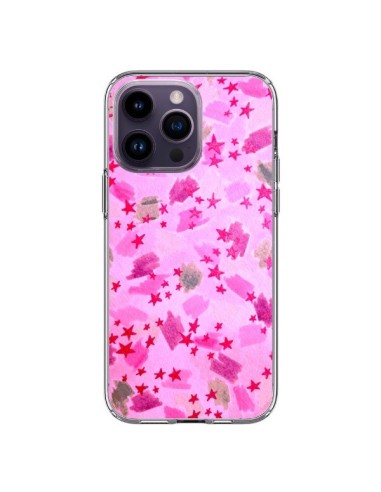 Coque iPhone 14 Pro Max Stars Etoiles Roses - Ebi Emporium