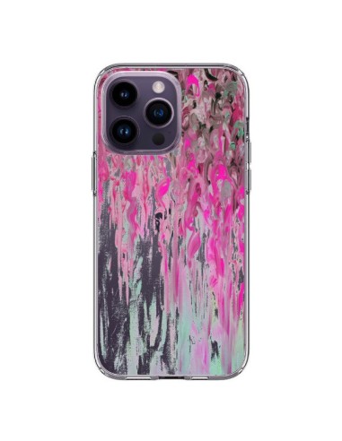 Coque iPhone 14 Pro Max Tempête Rose Transparente - Ebi Emporium