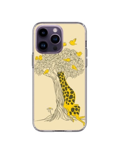 Coque iPhone 14 Pro Max Girafe Amis Oiseaux - Jay Fleck