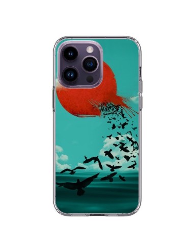 Coque iPhone 14 Pro Max Soleil Oiseaux Mer - Jay Fleck