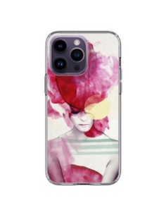 Coque iPhone 14 Pro Max Bright Pink Portrait Femme -...