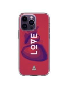 Coque iPhone 14 Pro Max Love Coeur Triangle Amour -...