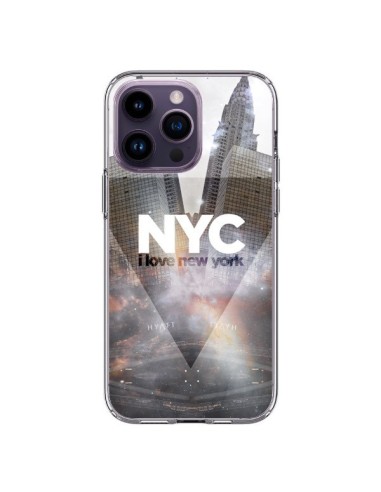 Coque iPhone 14 Pro Max I Love New York City Gris - Javier Martinez