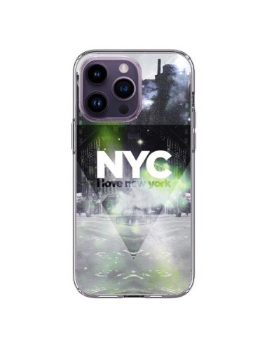 Coque iPhone 14 Pro Max I Love New York City Vert - Javier Martinez
