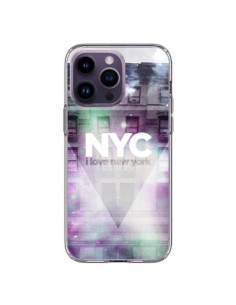 Cover iPhone 14 Pro Max I Love New York City Viola Verde...