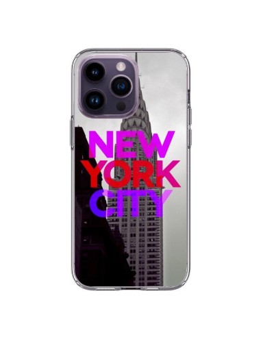 Coque iPhone 14 Pro Max New York City Rose Rouge - Javier Martinez