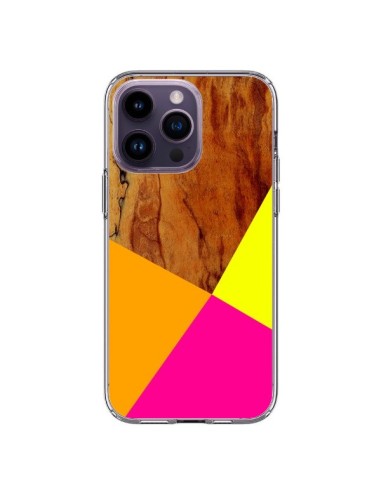 Coque iPhone 14 Pro Max Wooden Colour Block Bois Azteque Aztec Tribal - Jenny Mhairi