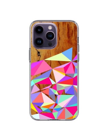 Coque iPhone 14 Pro Max Wooden Multi Geo Bois Azteque Aztec Tribal - Jenny Mhairi